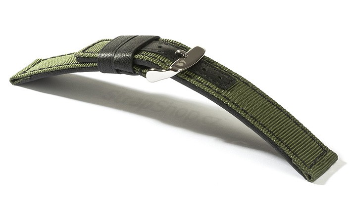Řemínek k hodinkám Campagnolo Technical - zelená / černá (01) 22 mm