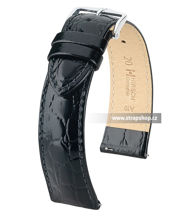 Řemínek k hodinkám HIRSCH Crocograin - černá (50) 20 mm dámský