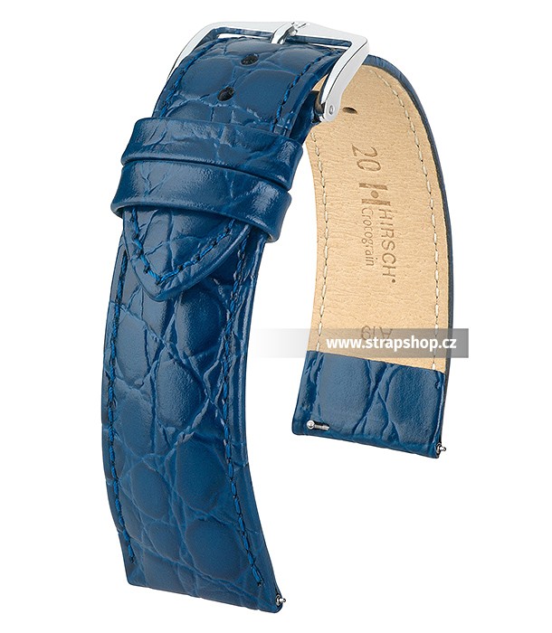 Řemínek k hodinkám HIRSCH Crocograin - modrá (80) 20 mm dámský