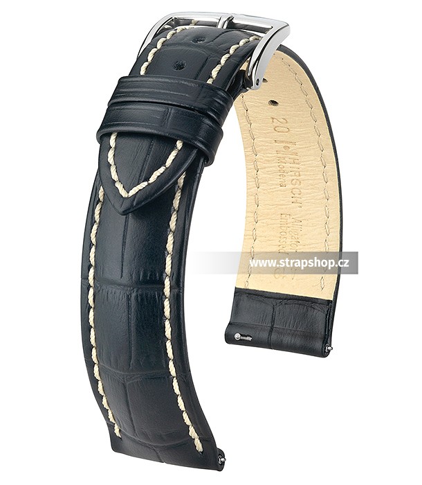 Řemínek k hodinkám HIRSCH Modena - černá (50) 19 mm pánský