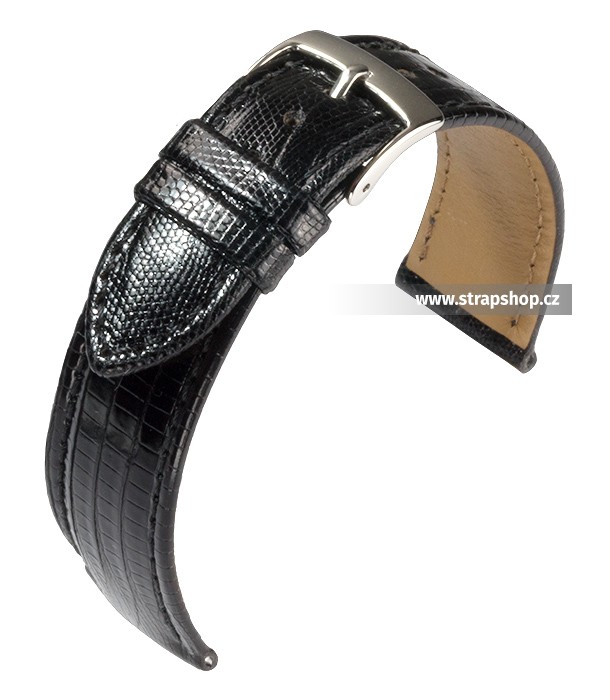 Řemínek k hodinkám BARINGTON Teju Lizard - černá (10) 20 mm pánský