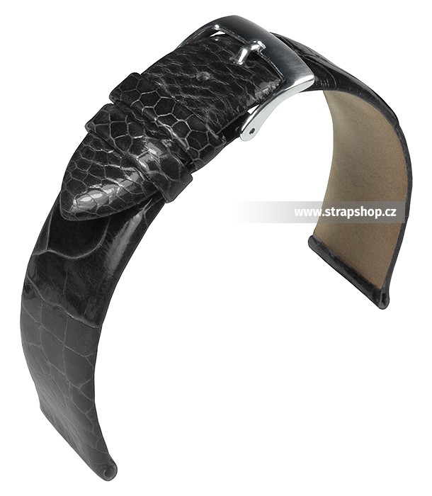 Řemínek k hodinkám BARINGTON Ostrich leg - černá (10) 20 mm pánský