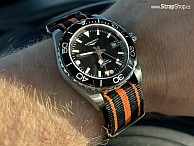 NATO Strap  - oranžová / černá - Longines HydroConquest GMT